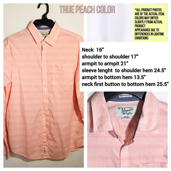 Peach casual Button down Shirt - Picture 3 of 3
